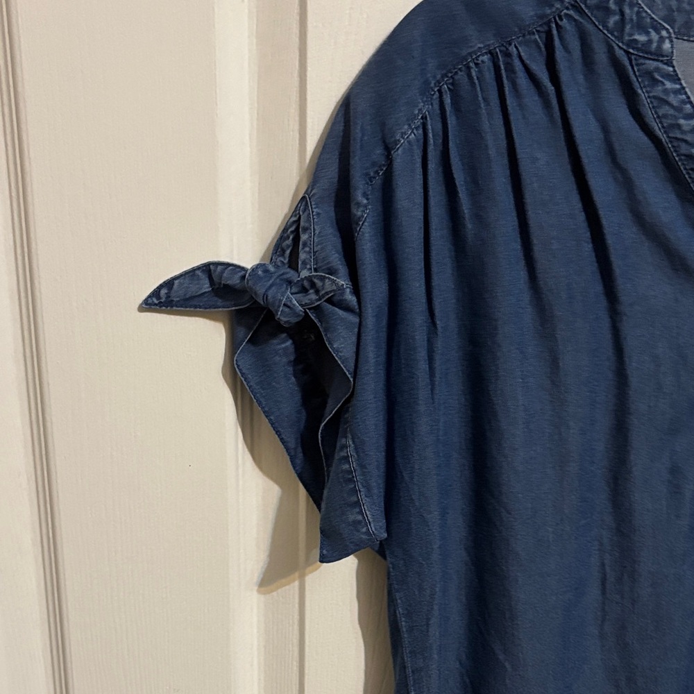 Ruby Rd. Denim V-Neck Blouse - Picture 3 of 3
